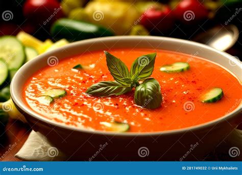  Gazpacho! Eine erfrischende Symphonie aus sonnengeküssten Tomaten und pikanten Kräutern.